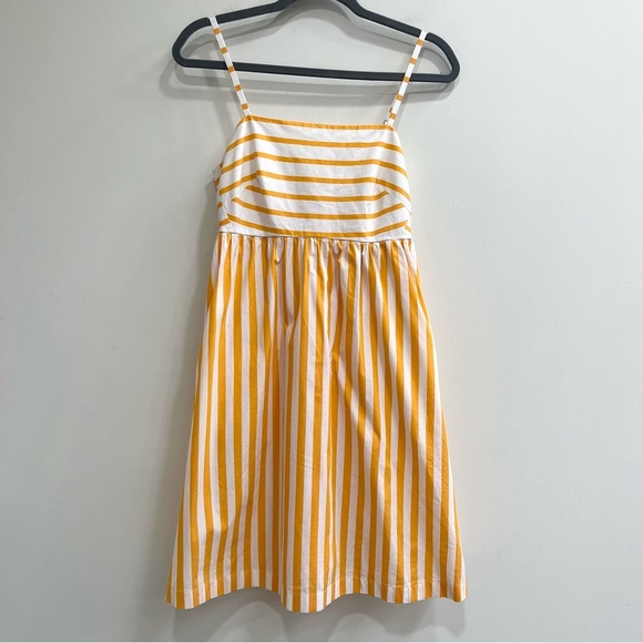 J. Crew Factory Strappy tie-back mini dress in marigold stripe size 0 - Picture 3 of 14